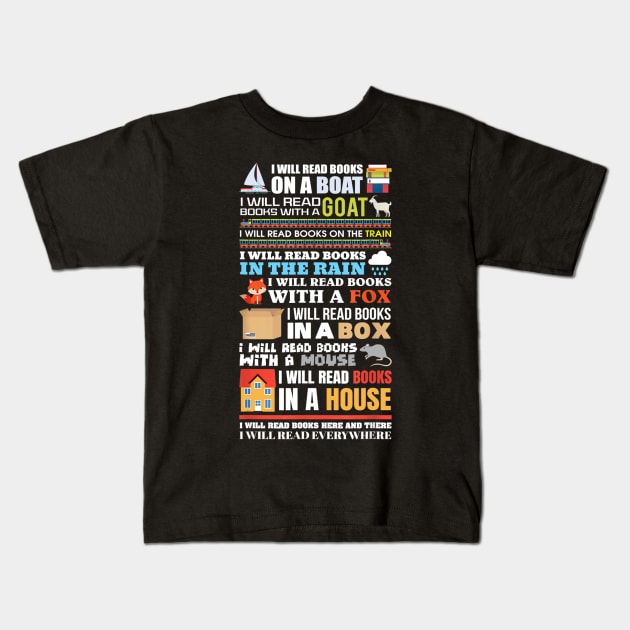 I Will Read Books On a Boat Reading T-Shirt Gift for Readers Kids T-Shirt by craiglimu